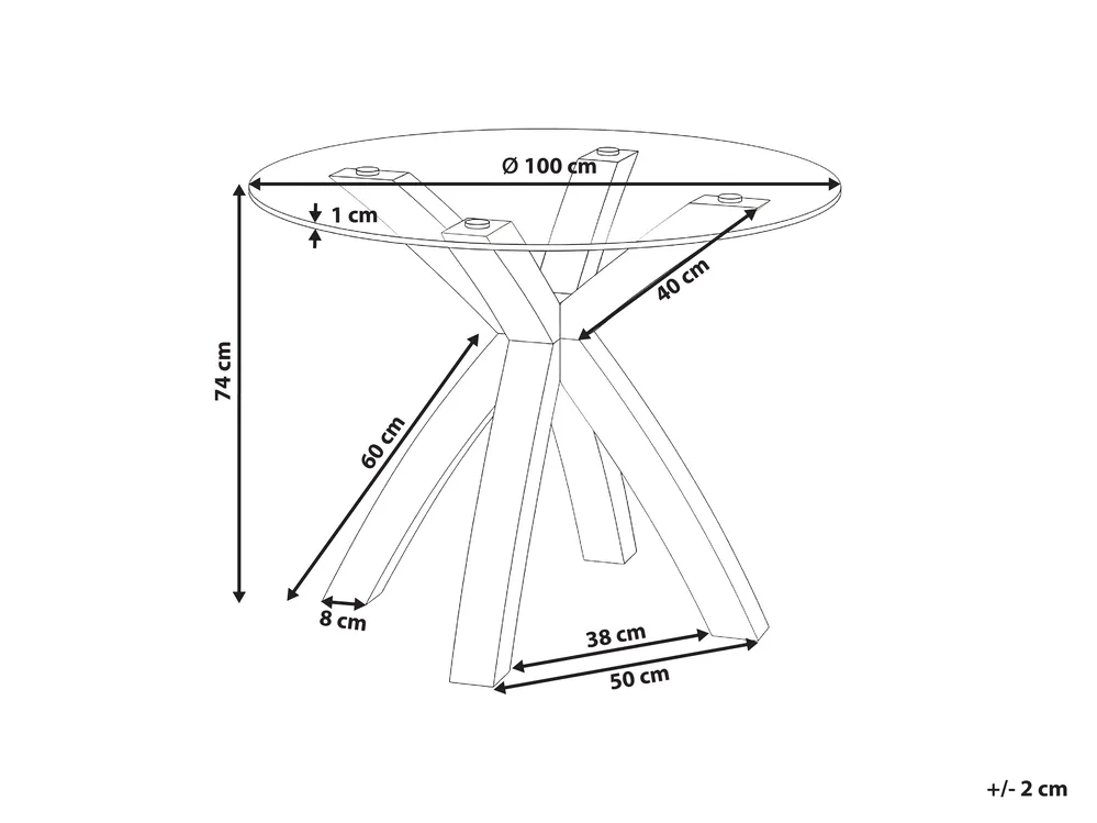 Esstisch YAPP Hellbraun 100 cm 100 cm Sicherheitsglas_1027517