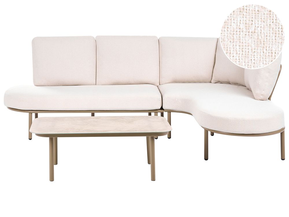 Gartensofa mit Tisch 4-Sitzer POLLINA Metall Braun