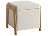 Storage Pouffe EDLAND Fabric 45 cm Light Beige