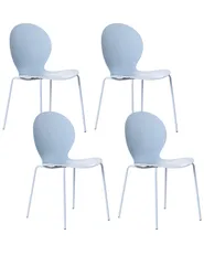 Gartenstuhl 4er Set MILOS stapelbar Hellblau_1043563