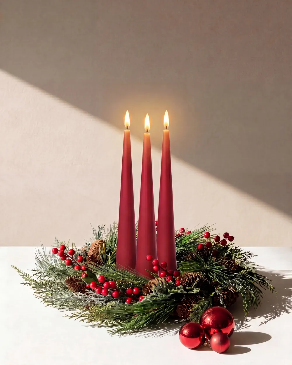 LED Kerzen 6er Set AURUM 28 cm Rot