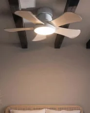 Ventilateur de plafond avec lampe BIVENS Avec télécommande LED Beige clair_1133267