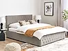 Bett mit Stauraum AMIENS Samtstoff Taupe 160 x 200 cm