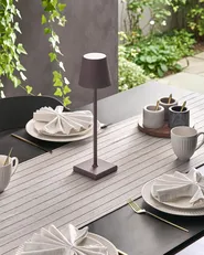 Wireless LED Table Lamp BACEIRO with Dimmer Metal Brown_1041973