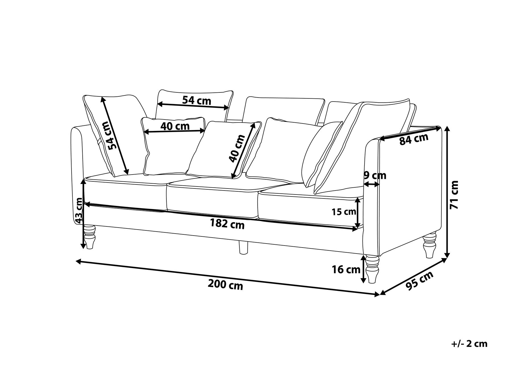 Sofa 3-Sitzer FENSTAD Samtstoff Grau_734150