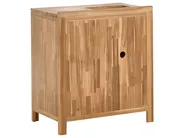 Outdoor-Küche 3er Set mit Spüle VENOSA Braun / Schwarz Akazienholz_984681