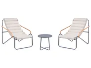Lounge Set mit Tisch 2-Sitzer PASTO Metall Dunkelgrau_1057478