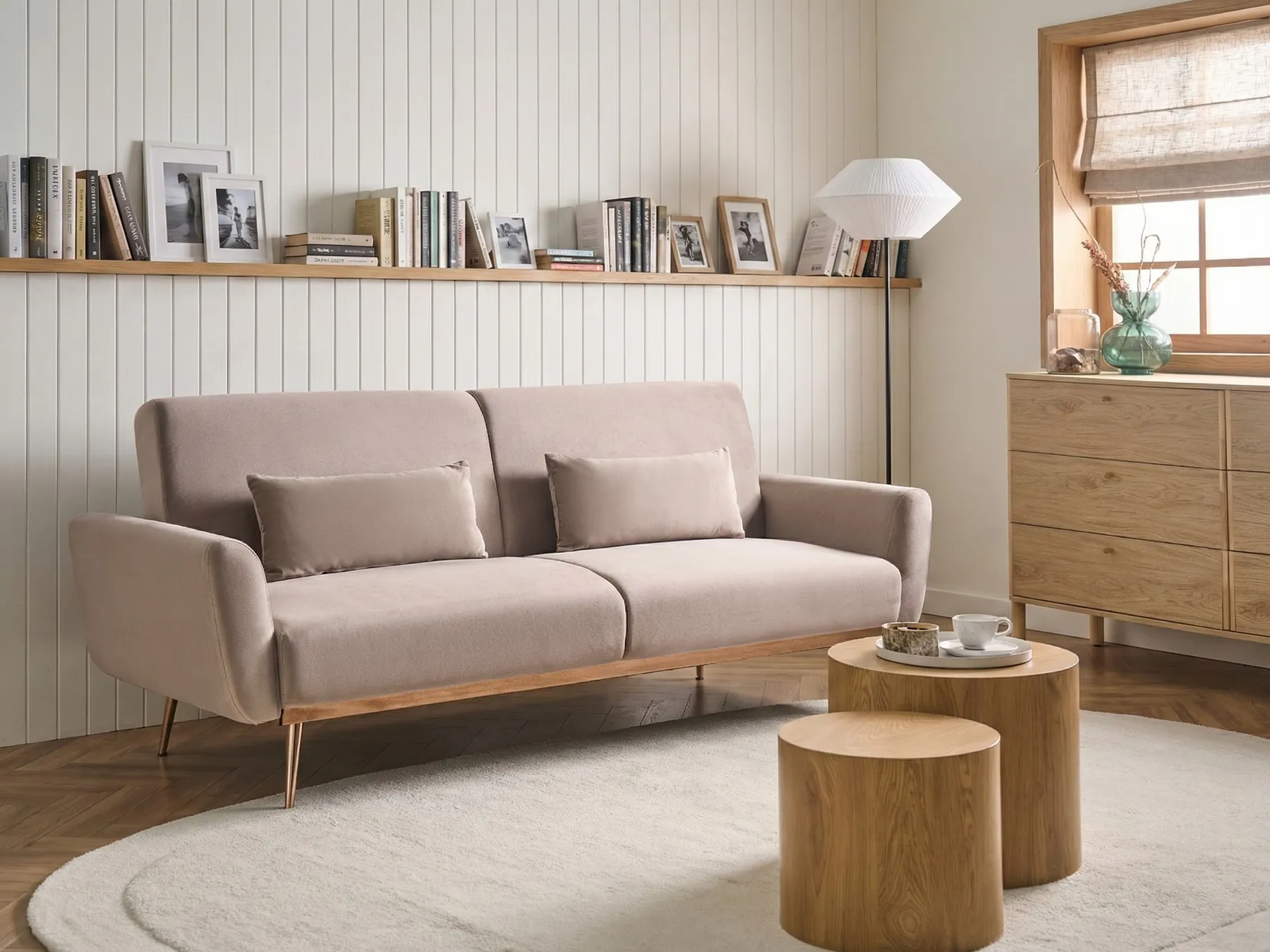 Schlafsofa 3-Sitzer EINA Samtstoff Taupe_1057703