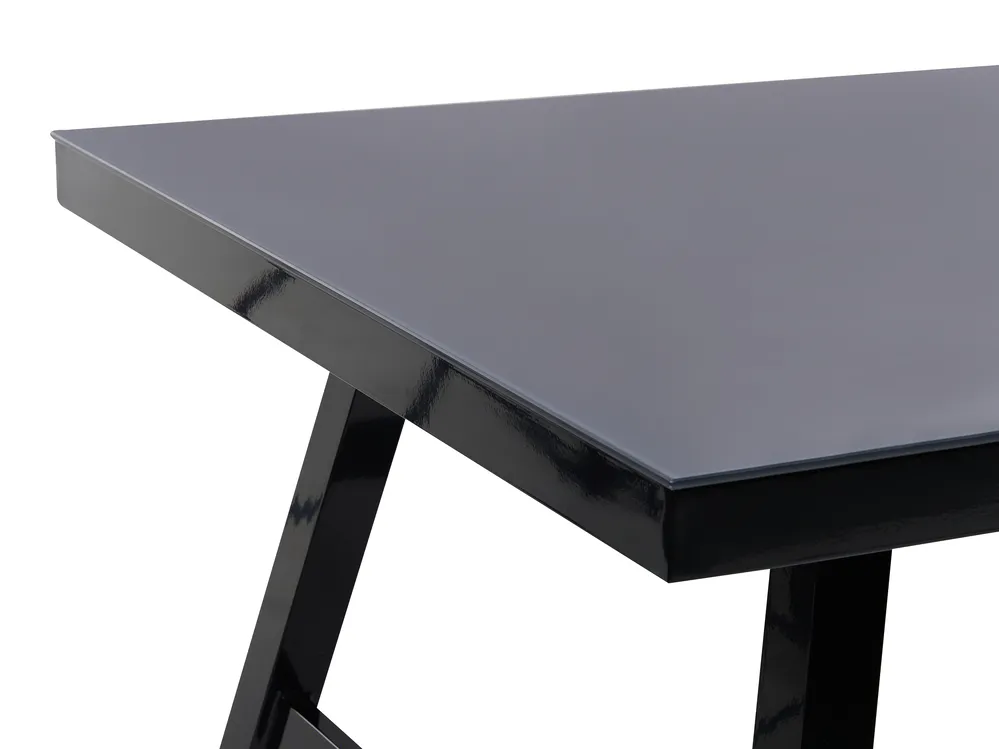 Gartentisch CANETTO 150 cm 90 cm Glas Schwarz_808285