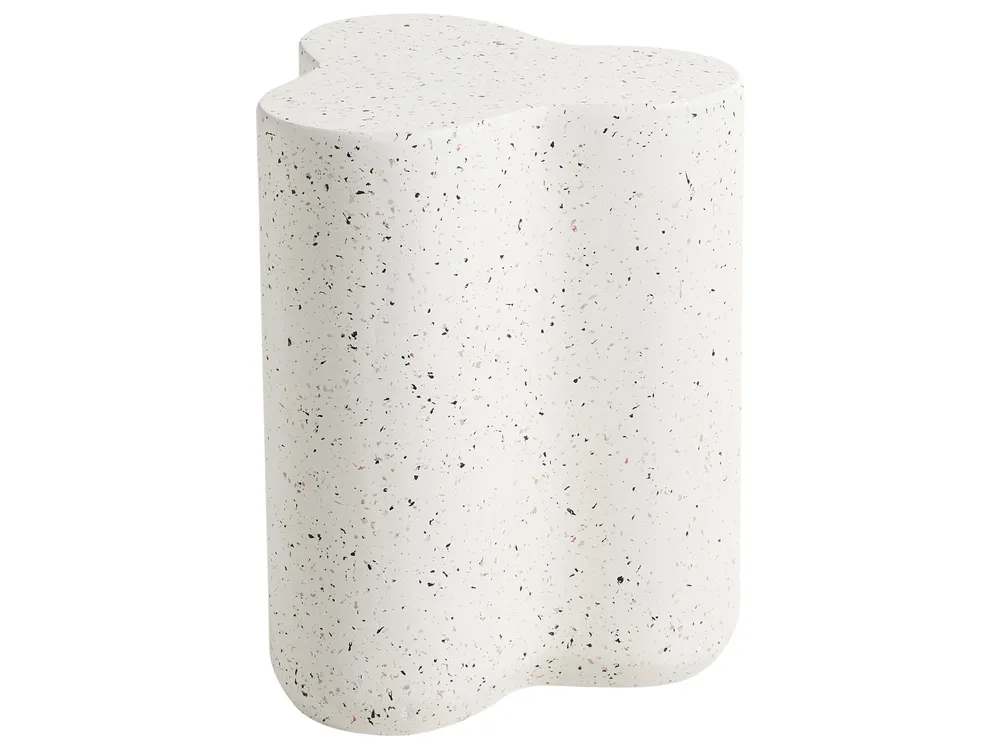 Beistelltisch TELLARO 32 cm 37 cm Terrazzo Optik Cremeweiß