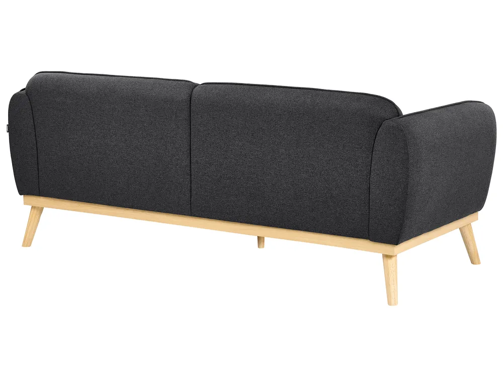 Living Room Set 5 Seater LJUNG Fabric Black_1076484