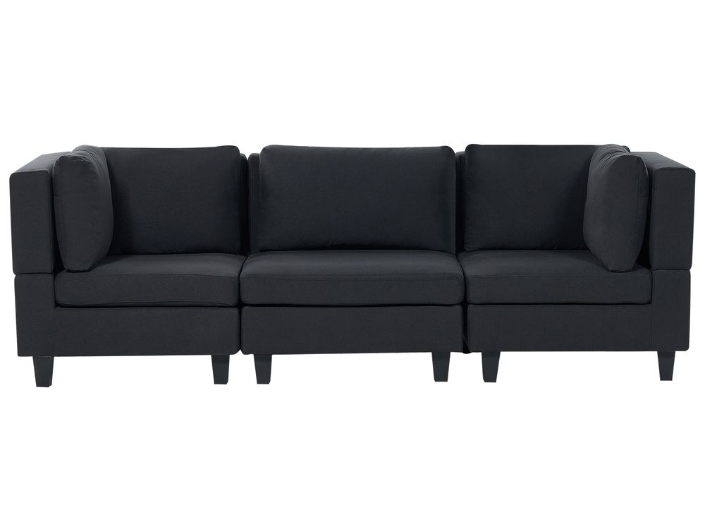Modularni kauč 3-znamenkasti UNSTAD Tkanina Crni