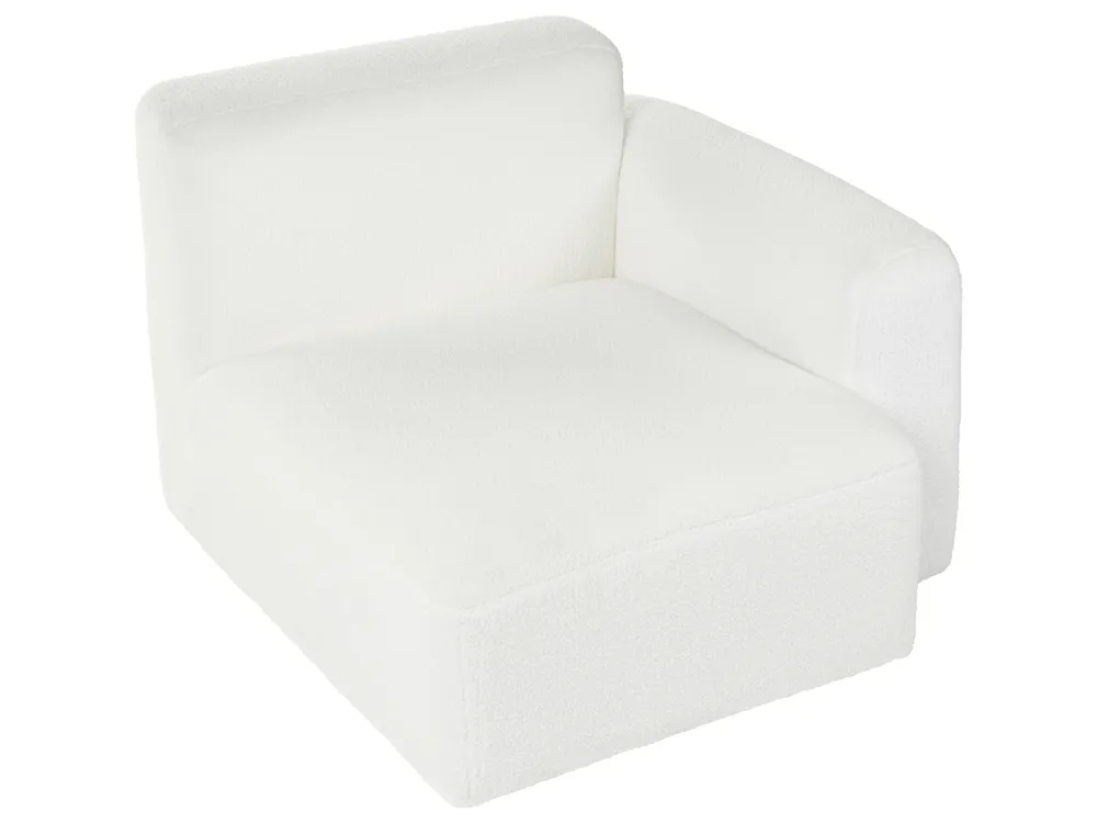 Modular Corner Sofa 3 Seater HEDE Boucle White Right Hand_1091893