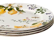 20-Piece Dinnerware Set LEMONGRASS Porcelain White/Green_1191916