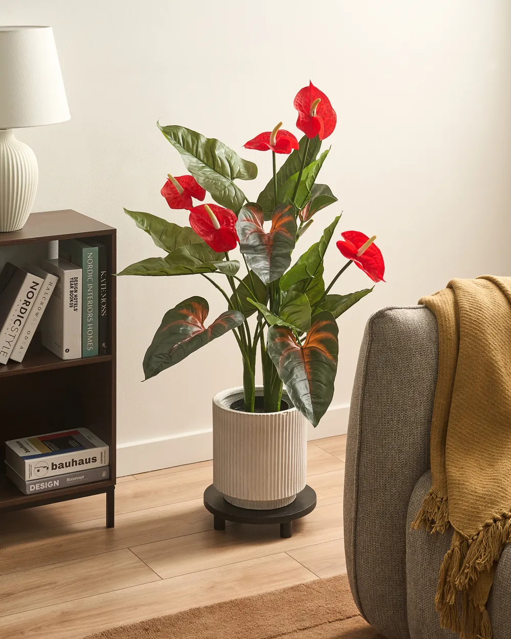 Kunstpflanze ANTHURIUM 95 cm Grün