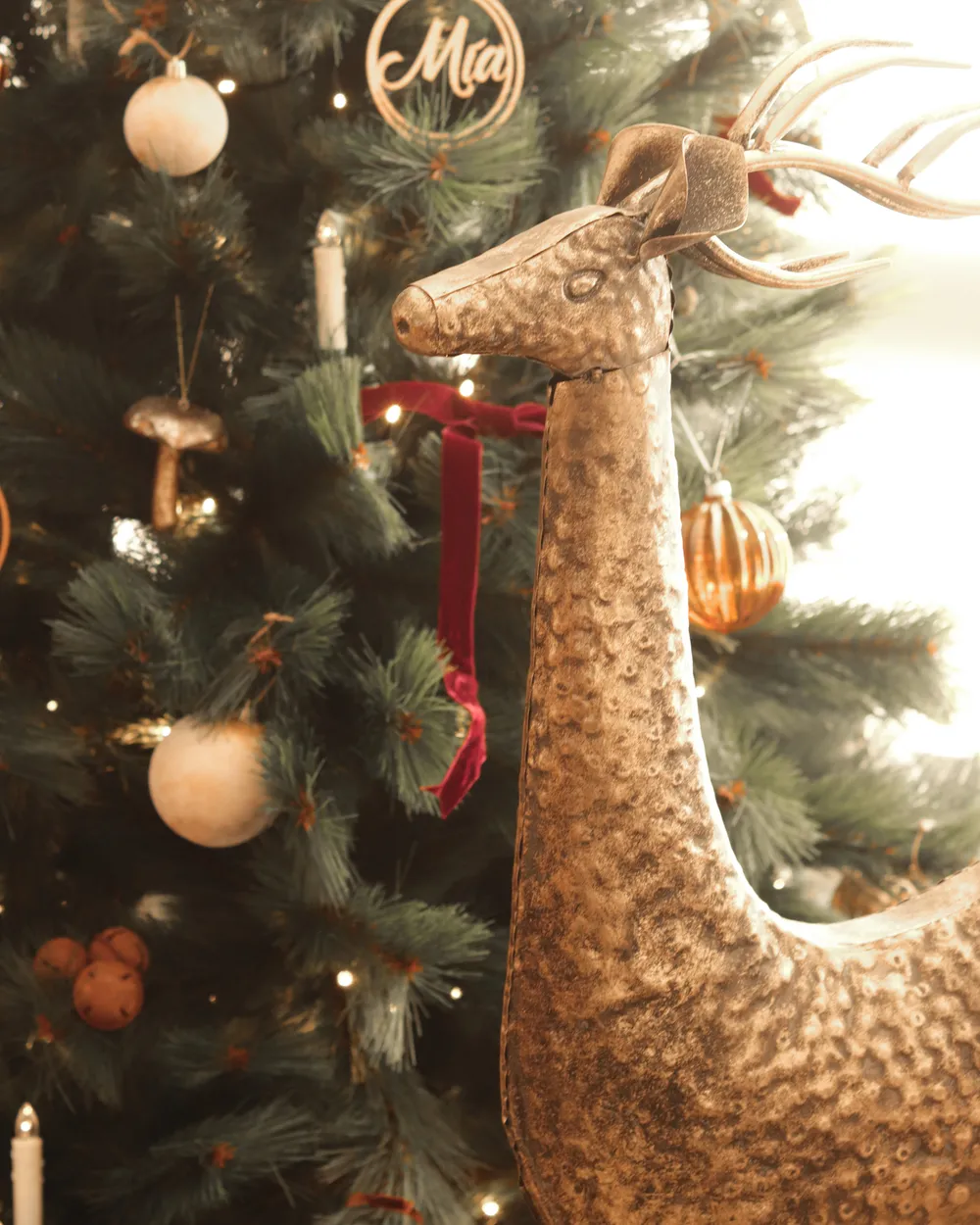 Floor Christmas Decoration PELLO 126 cm Reindeer Gold_879069