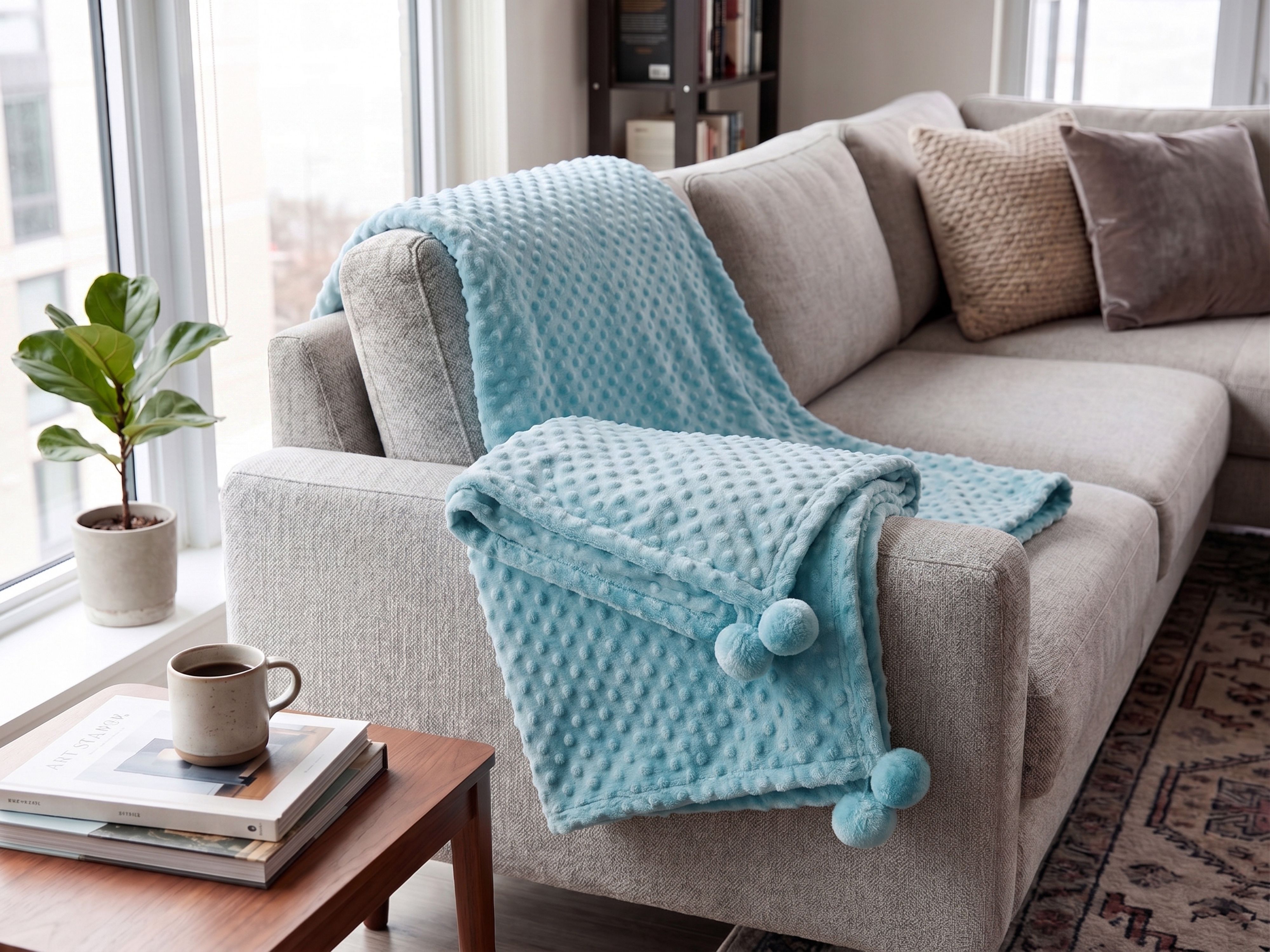Kuscheldecke SAMUR 200 x 220 cm Hellblau_1178586