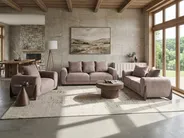 Living Room Set 6 Seater VINLIDEN Boucle Brown_1048526