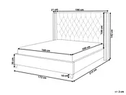 Bed Velvet LUBBON 160 x 200 cm (EU King Size) Beige_734211