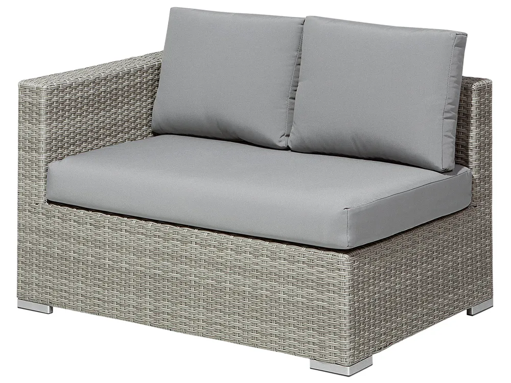 Lounge Set mit Tisch 8-Sitzer XXL modular Polyrattan Grau rechtsseitig_796016