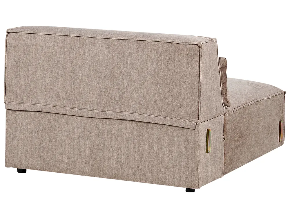 Modul Ecksofa 4-Sitzer HELLNAR mit Ottomane Stoff Hellbraun linksseitig_912419