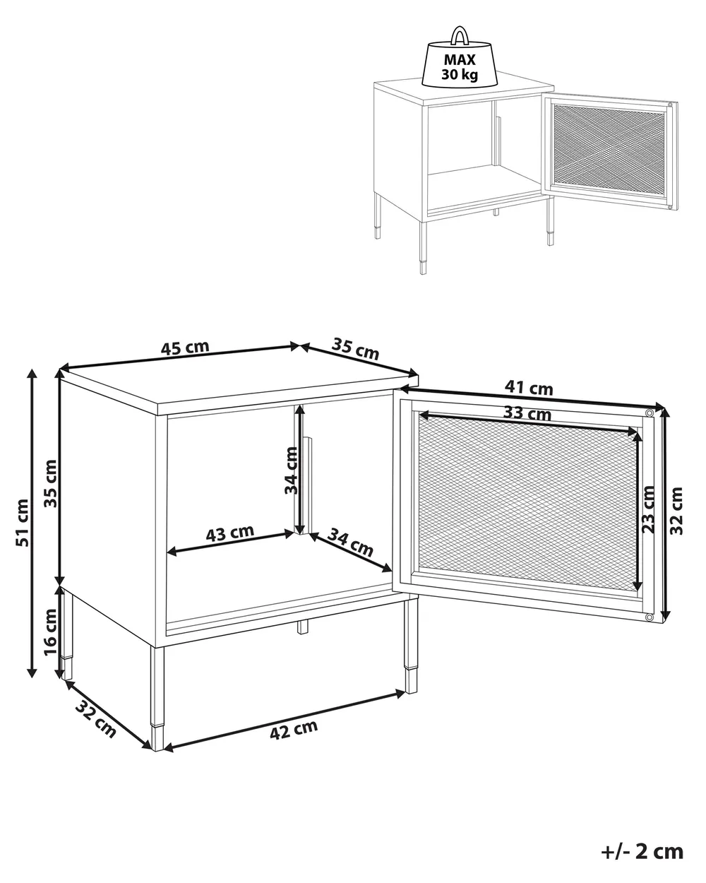 Nachttisch OSSETT Metall Beige_1160946