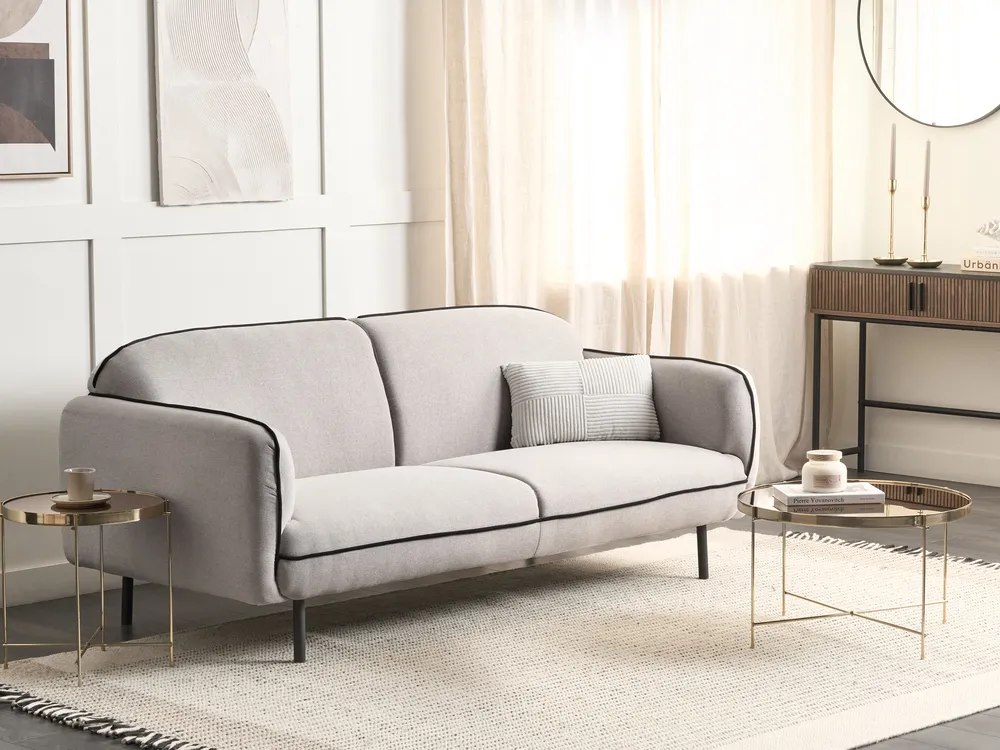 Sofa 3-Sitzer TONSBERG Stoff Hellgrau