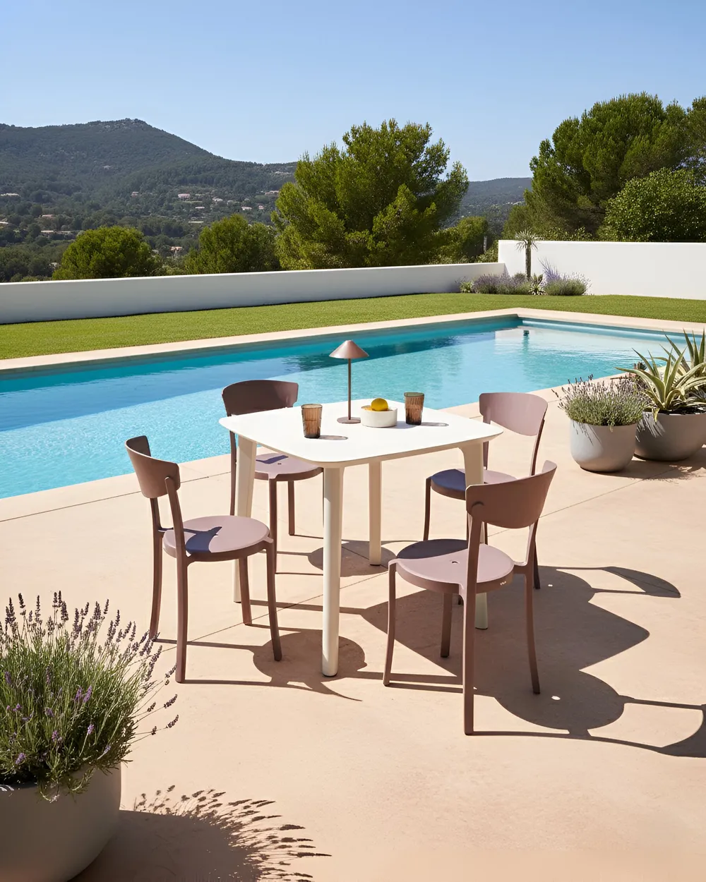 Set of 4 Garden Chairs VIESTE Brown