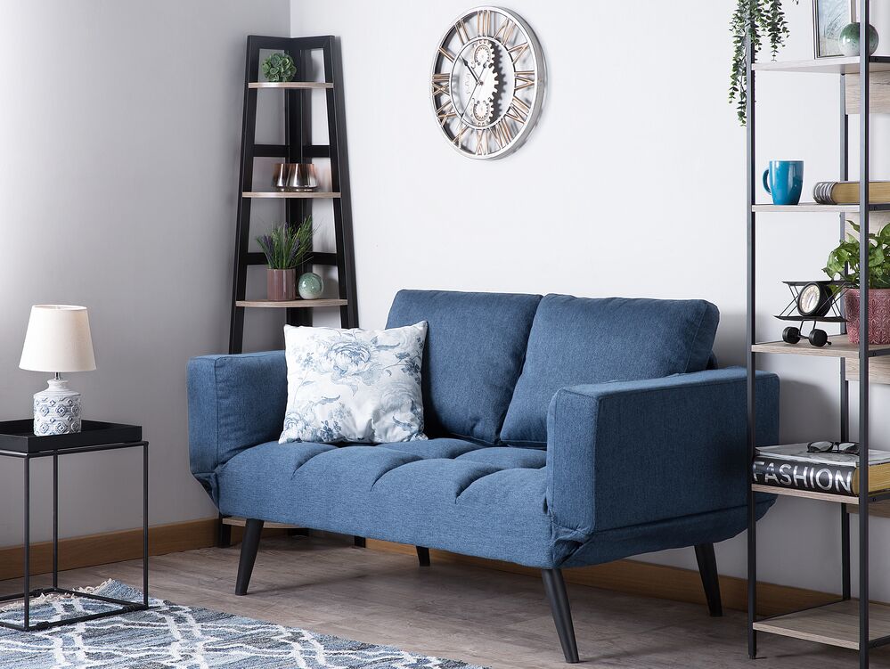 Kutijasta sofa dvosjed BREKKE Tkanina Mornarsko plava
