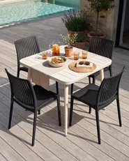 Gartenstuhl 4er Set ILLUMANI Schwarz_1077484