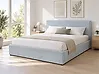 Bett mit Stauraum MOISSAC Chenillegewebe Hellblau 180 x 200 cm
