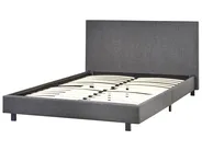 Bett mit Lattenrost Stoff ALBI 140 x 200 cm Grau_964541