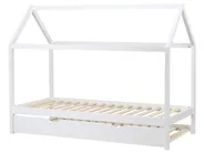 Kinderbett mit Ausziehbett Kiefernholz CRILLON 90 x 200 cm Weiß_961917