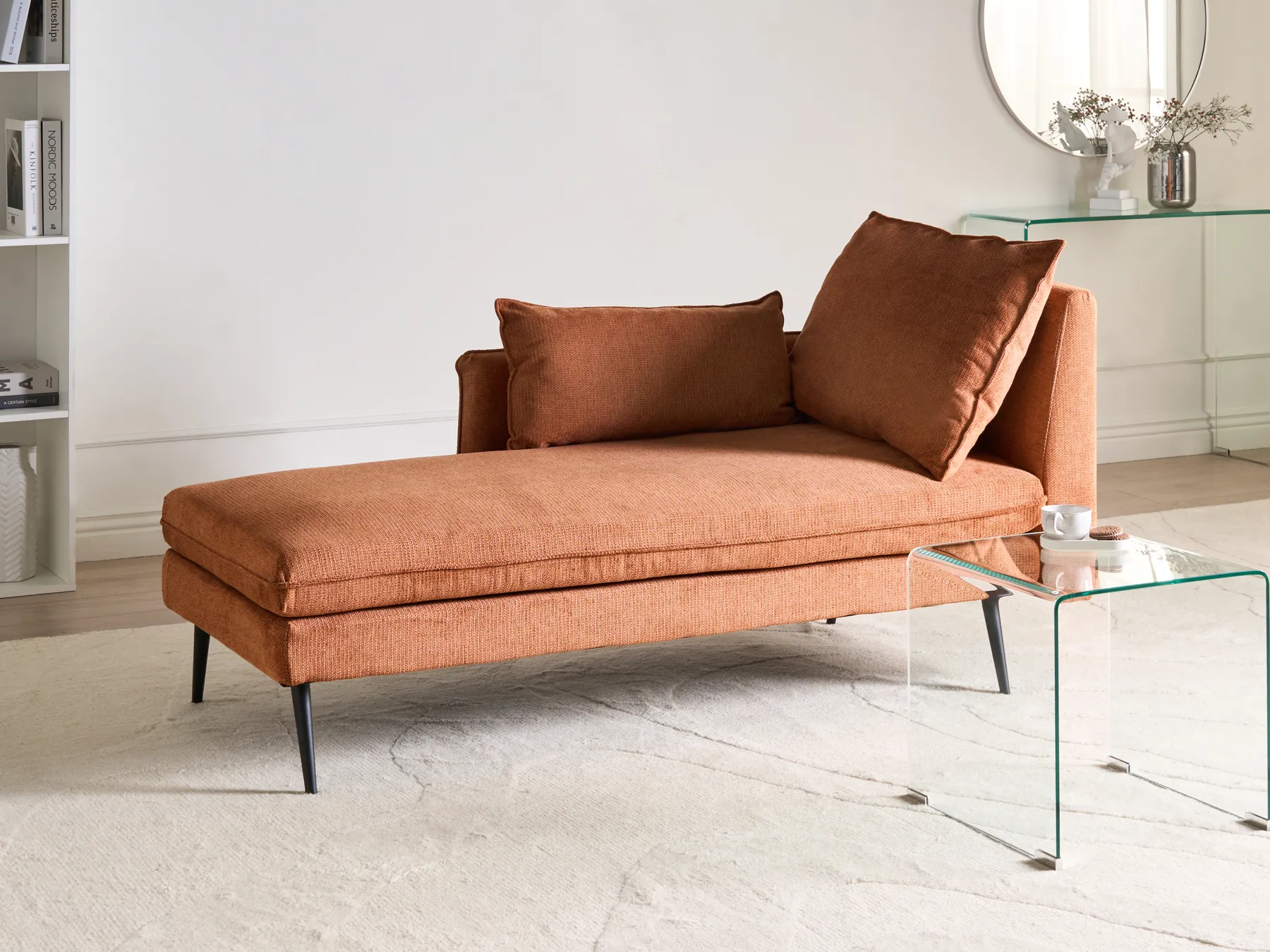 Right-Hand Chaise Longue YERRES Fabric Orange_1003714
