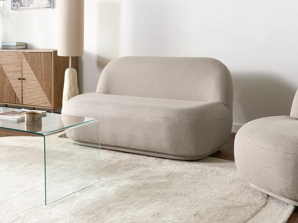 Sofa 2-Sitzer LOVBERG Stoff Beige