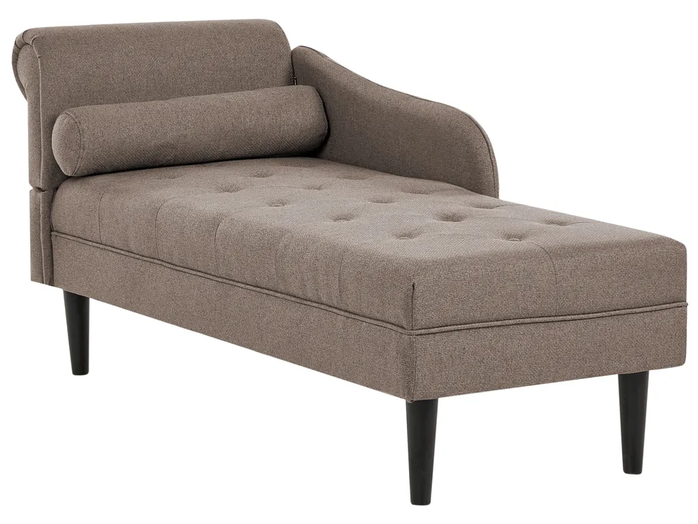 Linksseitige Chaiselongue YVOIRE Stoff Taupe_1040627