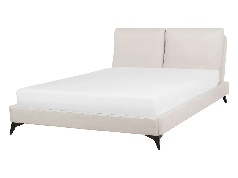 Bett mit Lattenrost Chenillegewebe MELLE 140 x 200 cm Hellbeige