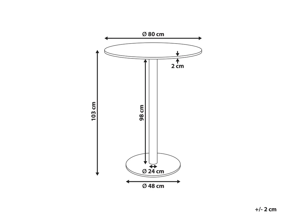 Bar Table MORELLA Black/ Dark Brown 80 cm 80 cm_1075586