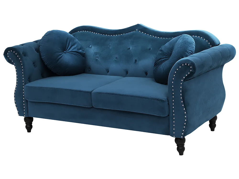 Sofa 2-Sitzer SKIEN II Samtstoff Marineblau_1161553