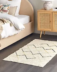 Teppich TEZPUR Beige 80 x 150 cm Baumwolle_1178466