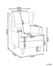 Wingback Chair ABSON Corduroy Beige_1186205