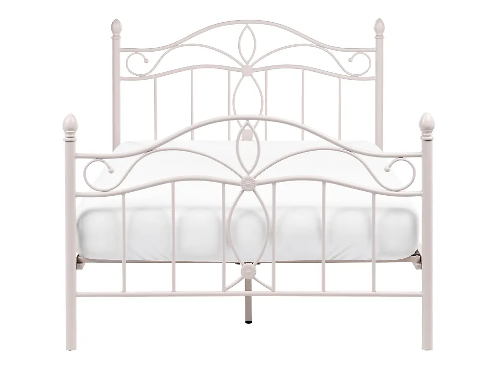 Bett mit Lattenrost Metall ANTLIA 120 x 200 cm Hellbeige_1165263
