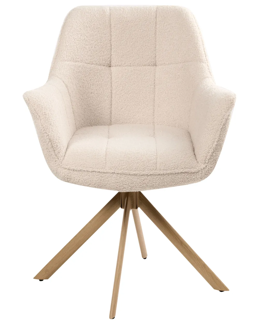 Esszimmerstuhl drehbar HAYDEN Bouclé Hellbeige_1037128