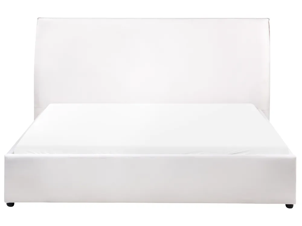 Bett mit Lattenrost Samtstoff LAVAUR 160 x 200 cm Cremeweiß_985287