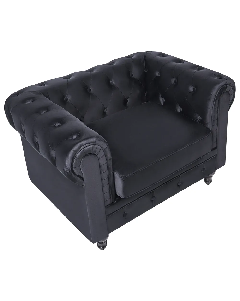 Sessel CHESTERFIELD Samtstoff Schwarz_705673