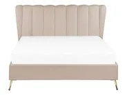 Bett mit Lattenrost Samtstoff MIRIBEL 140 x 200 cm Taupe_870565