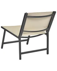 Gartenstuhl 2er Set MARCEDDI mit Fußstütze Metall Beige_928438