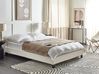 Bed without Headboard Fabric ROANNE 140 x 200 cm (EU Double) Light Beige