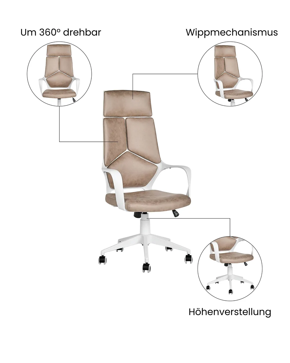 Bürostuhl DELIGHT Kunstwildleder Sandbeige_1073921