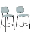 Set mit 2 Barstühlen DUETTE Stoff Hellblau